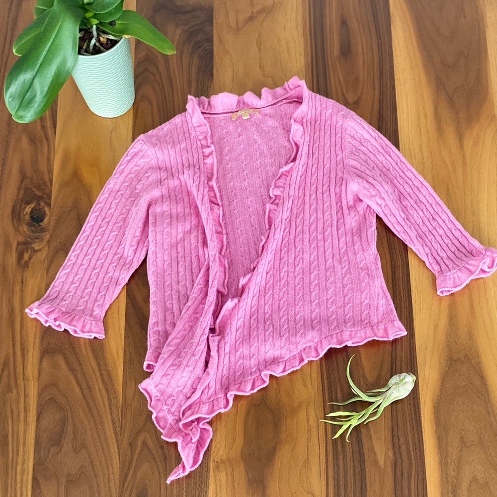 100% Cashmere Open Cardigan in Orchid